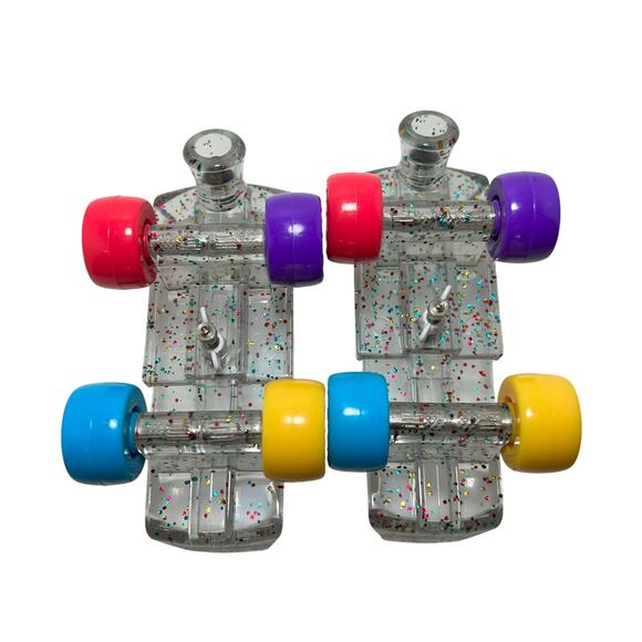 BUILD A BEAR Set of 2 Roller Skate Shoes Glitter Clear Accessory Plastic - Picture 6 of 8